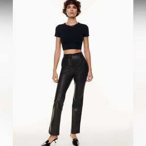 Babaton Aritzia Black Leather Pants